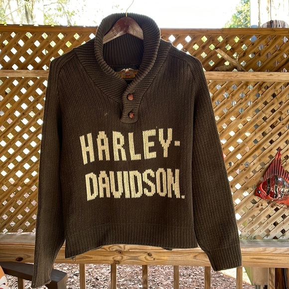 VINTAGE Harley-Davidson Cowl Neck Sweater - Picture 1 of 7